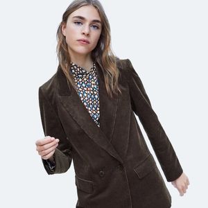 Zara Woman Corduroy Boyfriend Blazer 